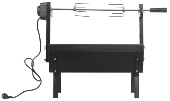 Gril na drevené uhlie s motorom 4W/230V čierna