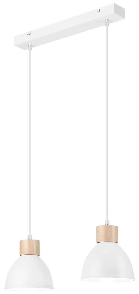 Luster na lanku NICO 2xE27/60W/230V biela