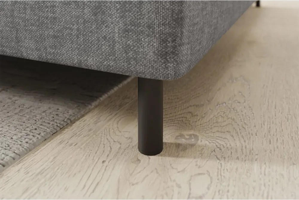 Sivá zamatová rozkladacia/s úložným priestorom rohová pohovka (pravý roh/do L) Barea – ELTAP