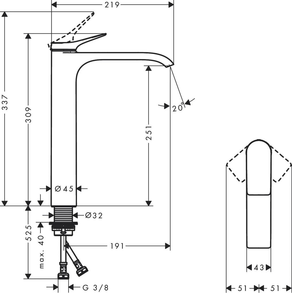 Hansgrohe Vivenis, umývadlová batéria 250, EcoSmart, biela matná, HAN-75042700