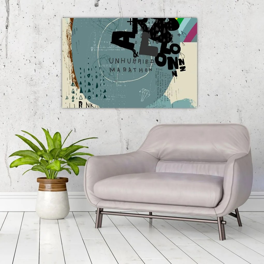 Obraz - Lietajúci balón s dúhou (90x60 cm)