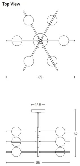 Zambelis 2002 - LED Luster na tyči LED/45W/230V