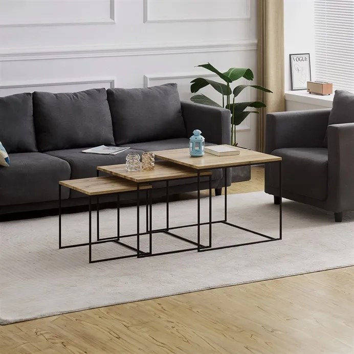 Autronic BONTEC Konferenčný stolík 60x60cm, mdf, divoký dub, AF-3008 OAK Farba: Hnedá