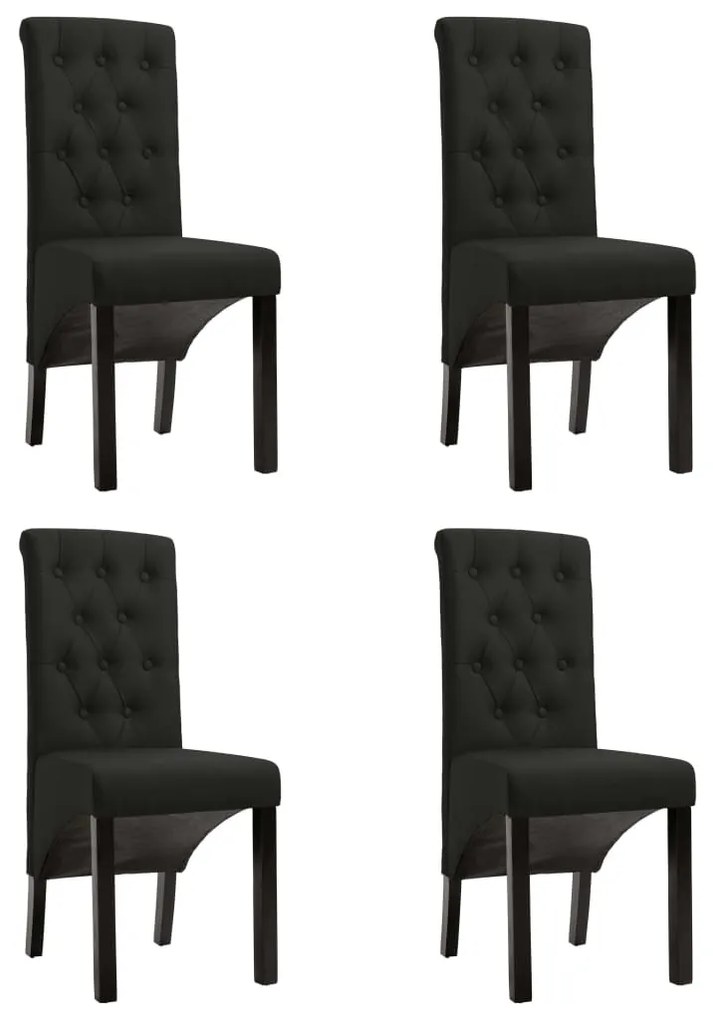 vidaXL Jedálenské stoličky 4 ks čierne látkové
