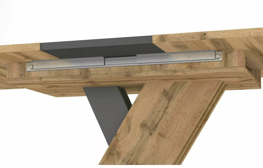 Rozkládací jídelní stůl Exel 140/180 cm dub artisan/antracit