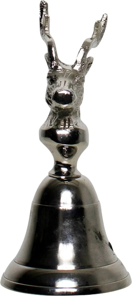 Strieborný kovový zvonček jeleň - 8*8*15cm