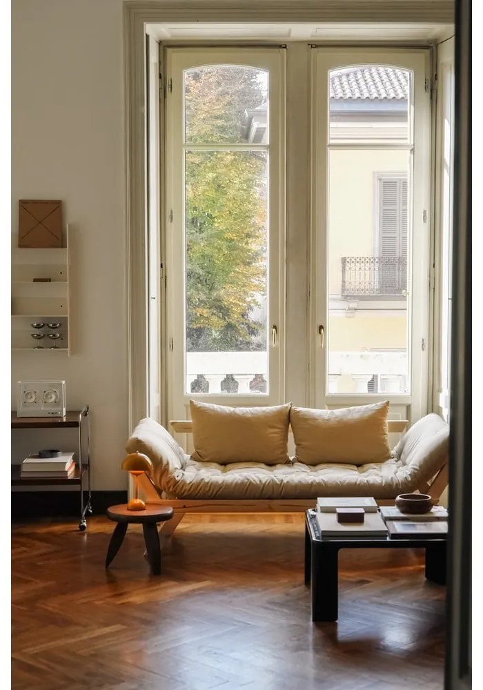 Rozkladacia pohovka so svetlobéžovým poťahom Karup Design Bebop Natural/Natural