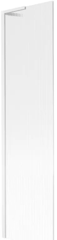 Mexen Next L, 1-krídlová vaňová zástena 50 x 150 cm, 6mm sklo s rebrovým vzorom, biely profil, 895-050-000-03-09-20
