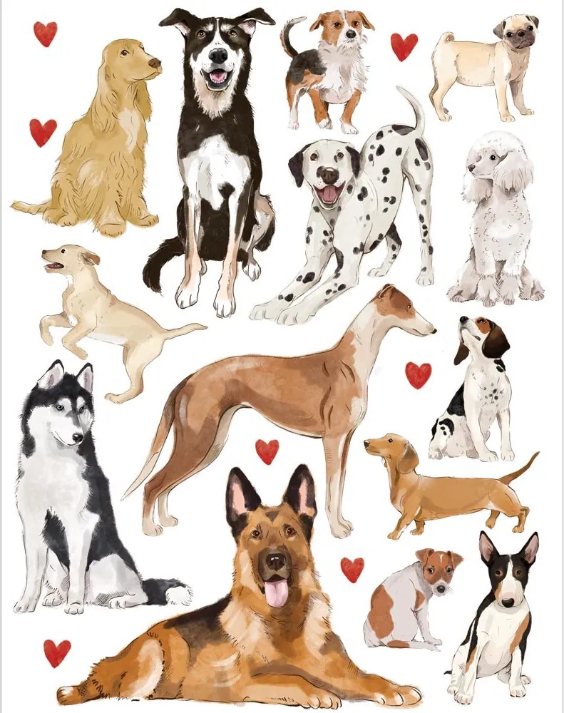 Samolepka do detskej izby psy