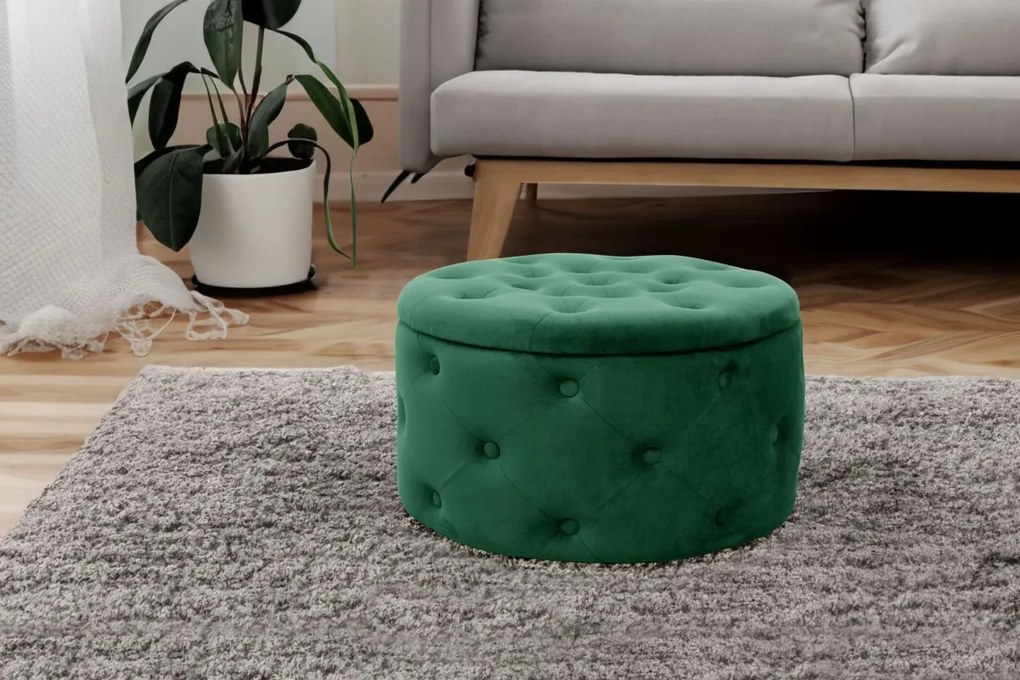 Taburet ILIA samet zelený