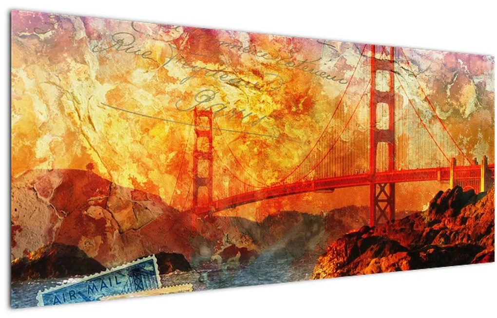 Obraz - Golden Gate, San Francisco, Kalifornia (120x50 cm)