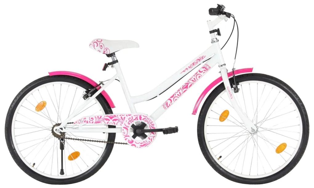 Detský bicykel ružovo-biely 24 palcový 92187
