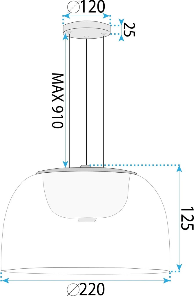 Závesný LED luster APP1690-1PC B číry/neutrálna biela