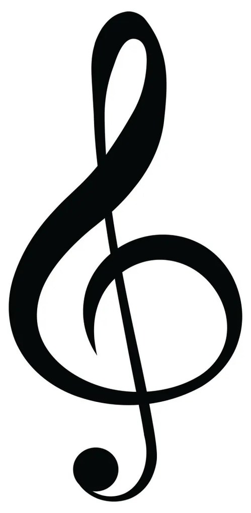 Nástenná dekorácia Treble Clef čierna