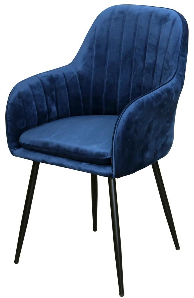Idea Jedálenská stolička DELTA modrý zamat