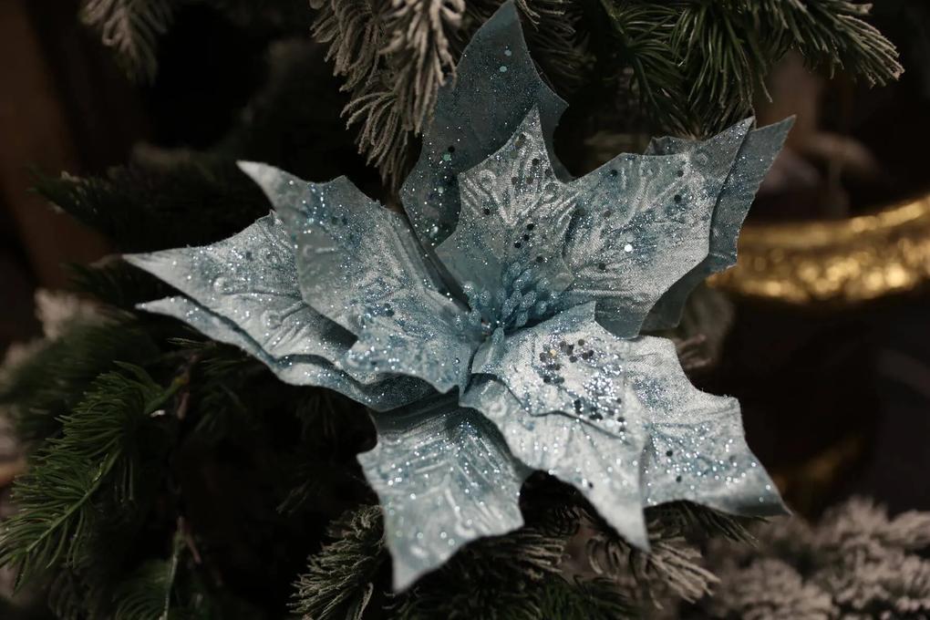 Ľadovo modrá vianočná ruža 28cm