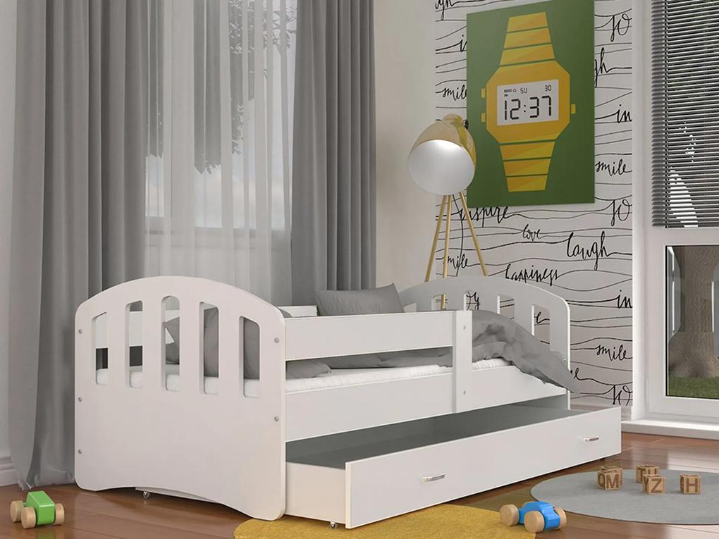 Detská posteľ so zásuvkou HAPPY - 200x90 cm - biela