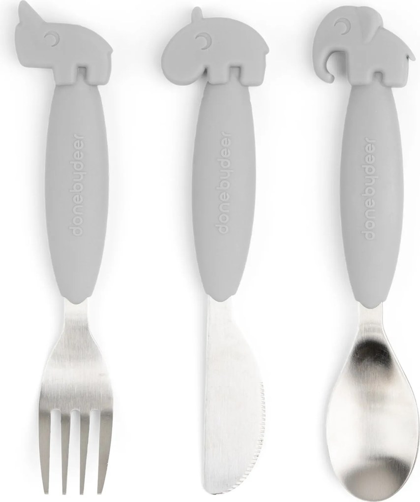 Detské príbory Easy Grip sivé 3 diely