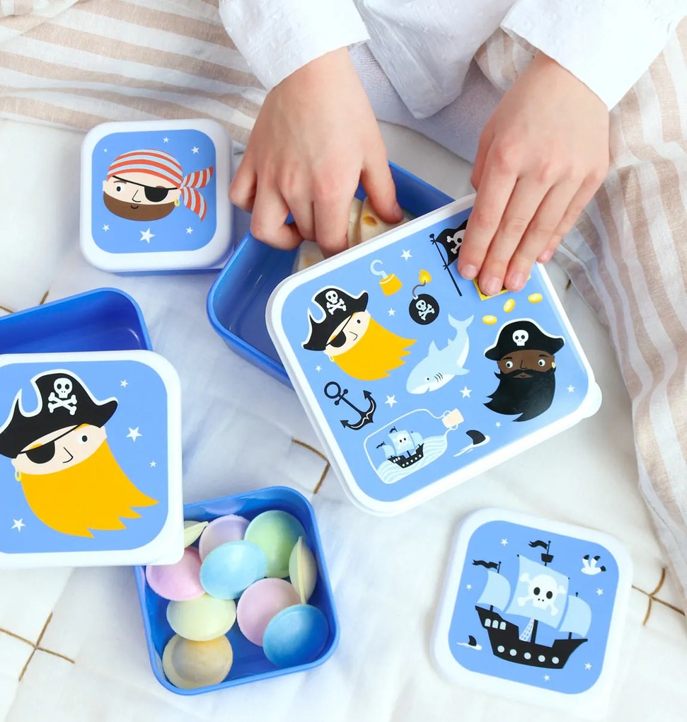 A Little Lovely Company - súprava štyroch desiatových škatuliek - piráti