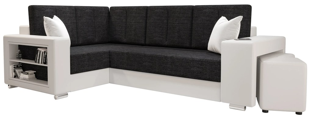 Rohová sedacia súprava Lush (čierna + biela) (L). Akcia -20%. Vlastná spoľahlivá doprava až k Vám domov. 1057224