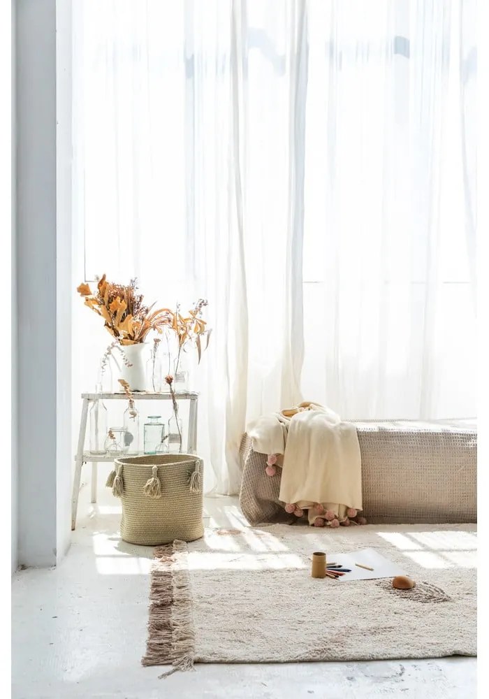 Krémový prateľný ručne tkaný bavlnený detský koberec 140x200 cm Pine Forest – Lorena Canals