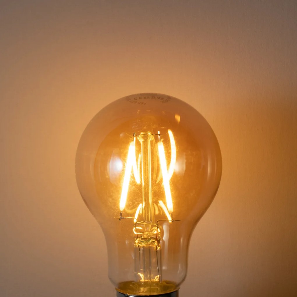 Sada 5 stmievateľných LED žiaroviek E27 A60 zlatých 3W 310 lm 2200K