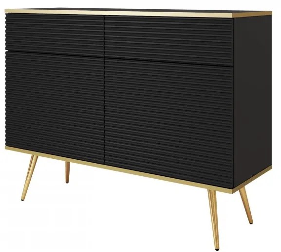 Komoda Oanisew KSZ107, Farby:: biela / biela + zlatá