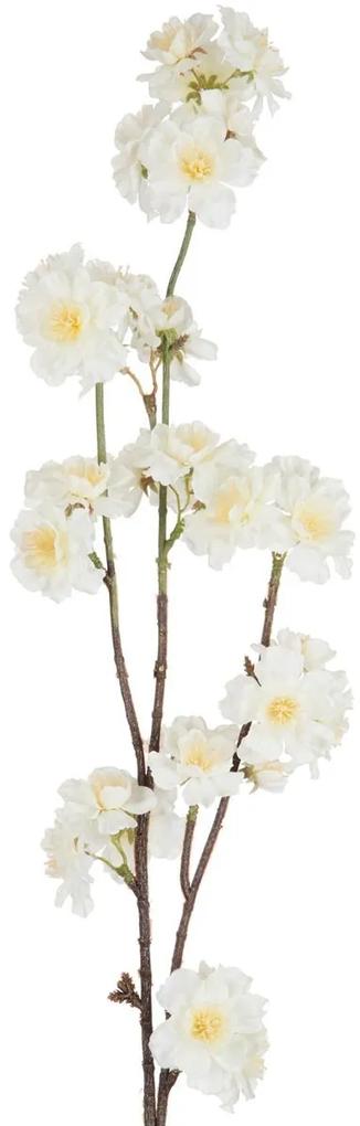Dekoračné umelá vetvička s krémovými kvetmi Kersenboom - 77,5 cm