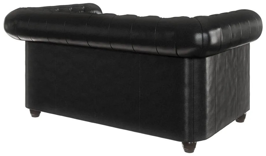 Čierna pohovka z imitácie kože 148 cm York - Ropez