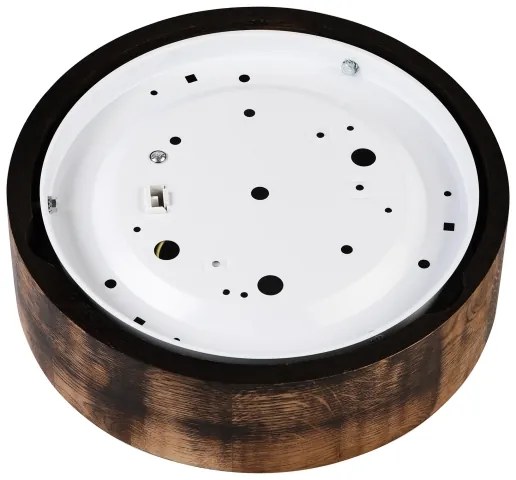 Stropné svietidlo OAK SMOKY 1xE27/15W/230V, pr. 27,5 cm, dub tmavohnedý