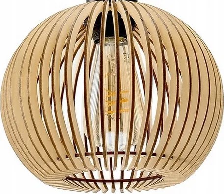 LED stropné závesné svietidlo biele drevené trámy 3xE27 Luster hustá guľa LUCA