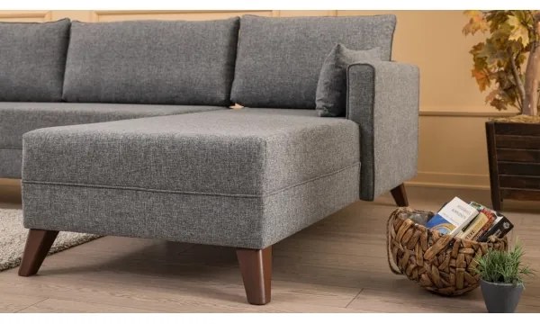 Rohová sedacia súprava do L KORFU sivá pravá