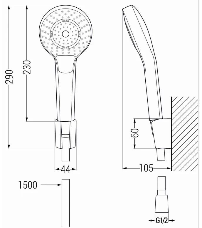 Mexen Royo vaňová sada R05, chróm - 72213R05-00