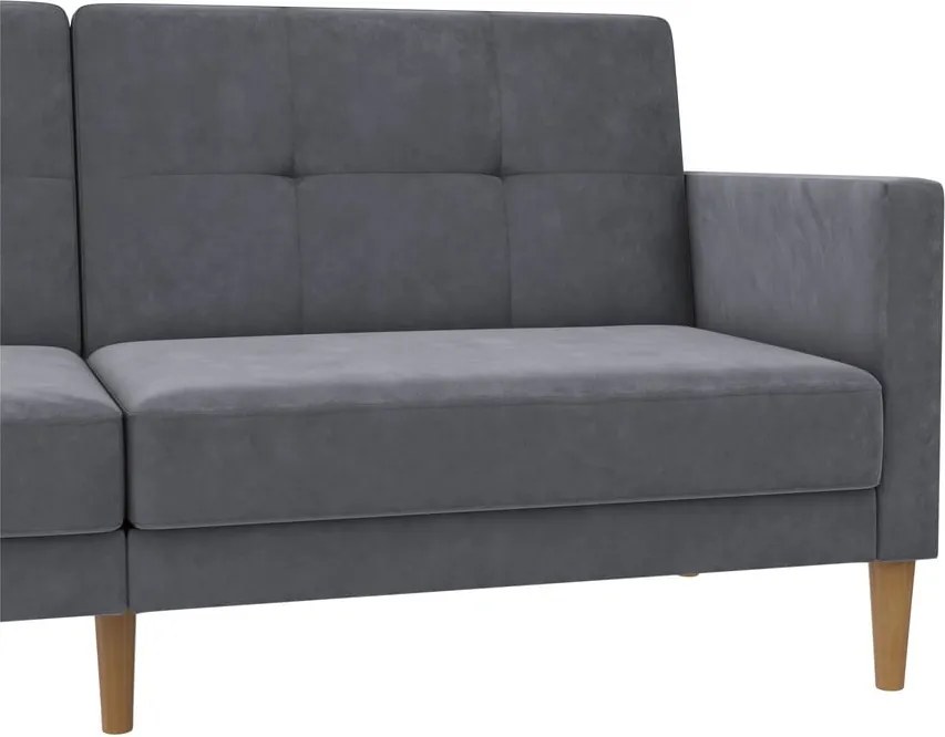 Sivá zamatová rozkladacia pohovka 207 cm Lilly – Støraa