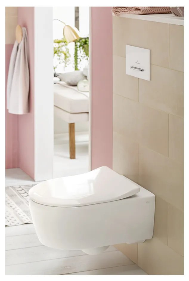 Villeroy & Boch Avento Combi-Pack - SET Závesné WC + sedátko SlimSeat SoftClosing, alpská biela CeramicPlus 5656RSR1