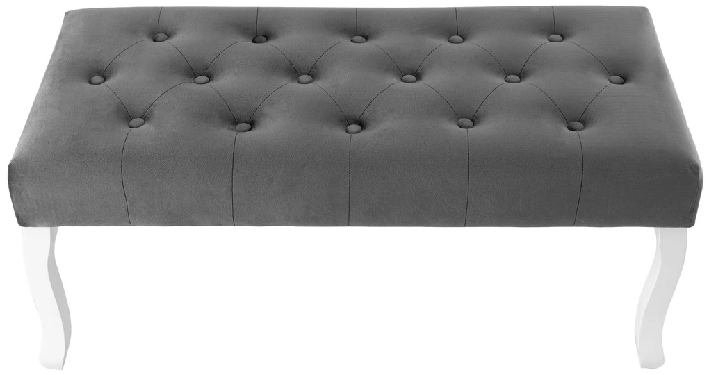 Tutumi - Prešívaná lavica 80cm v štýle Glamour 381786, šedá-biela, KRZ-06800