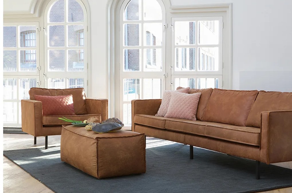 BePureHome Rodeo kožená sedacia súprava - Koňak
