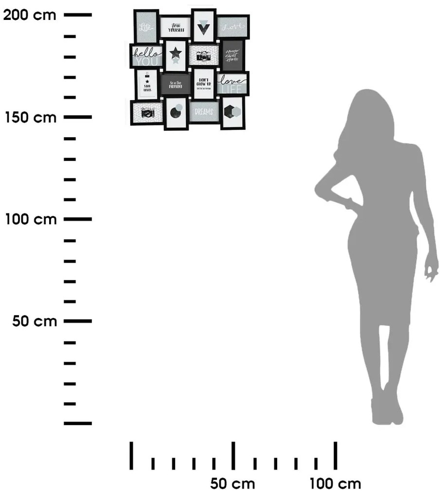 Nástenný fotorámik Gael Black 60x60 cm
