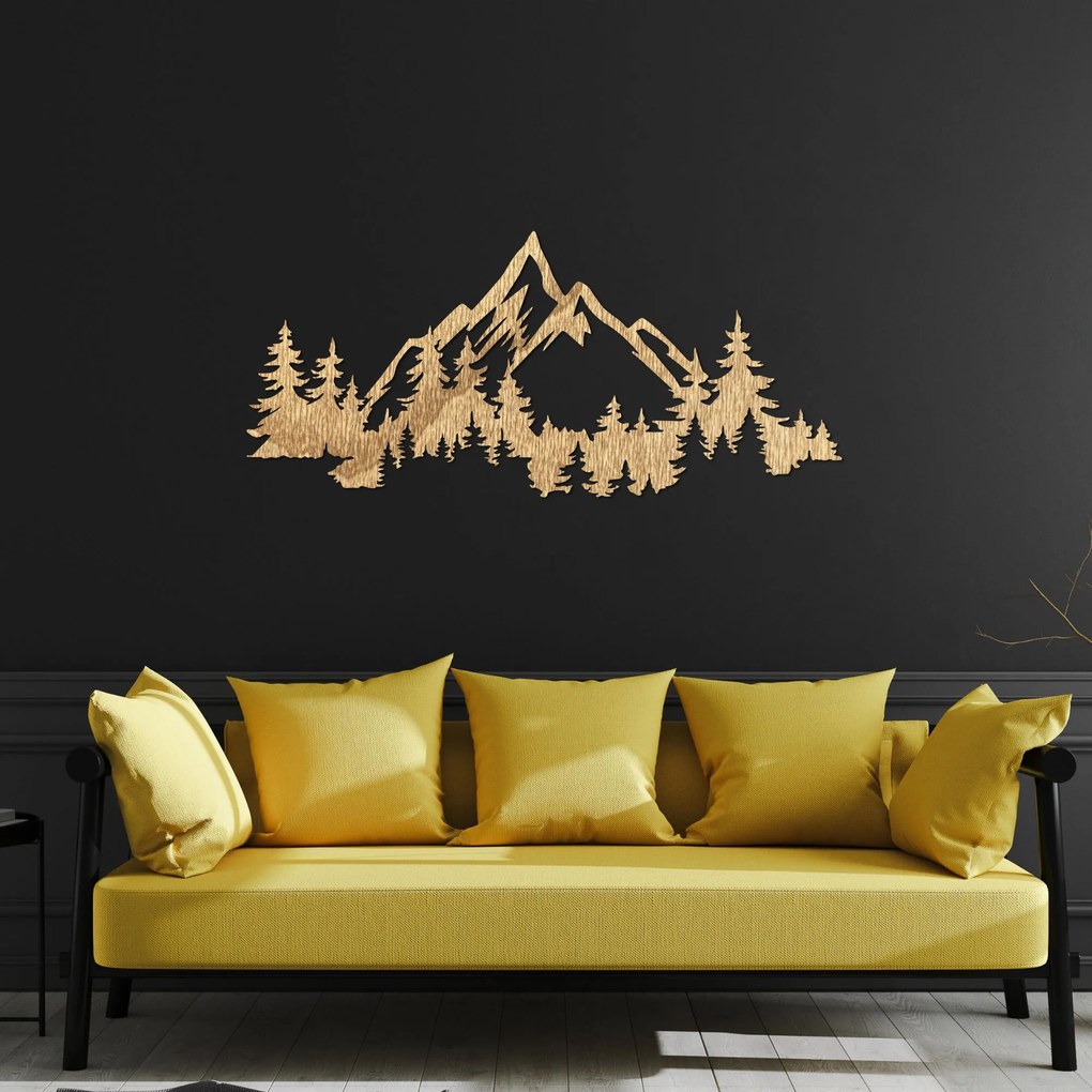 Moderná drevená dekorácia na stenu hory a les | CEADER: Preglejka Topoľ - Honey 3071 55 x 24 cm 4466-92883 PR0526