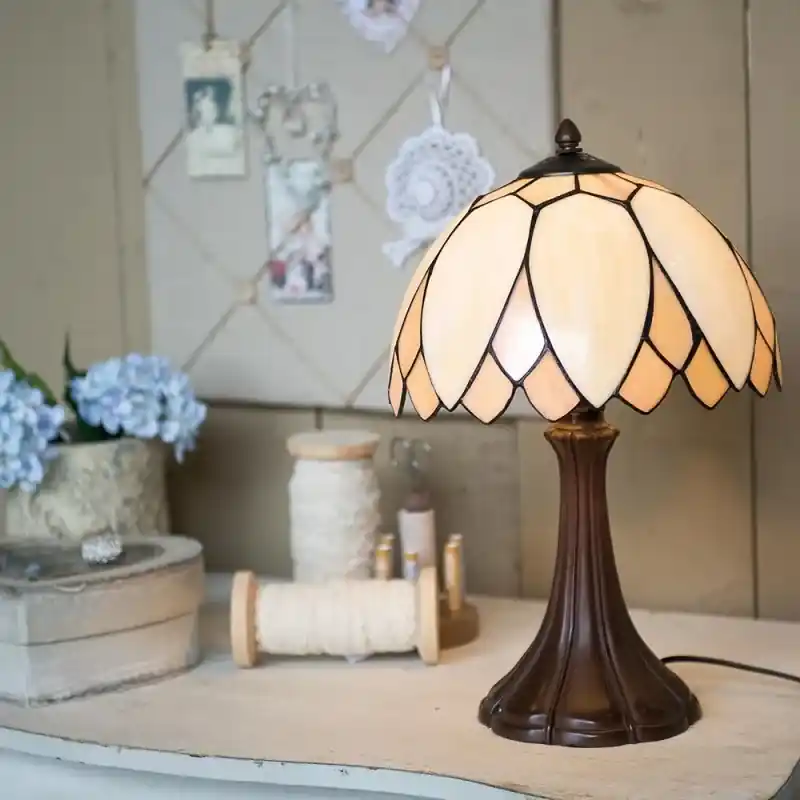 Stolná lampa Tiffany Pivoine - Ø 25 * 42 cm 1x E14 / max 60W | Biano