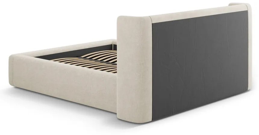 Krémovobiela čalúnená dvojlôžková posteľ s úložným priestorom s roštom 180x200 cm Jason – Windsor & Co Sofas