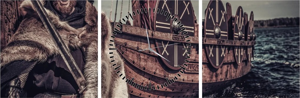 Obraz - Viking (s hodinami) (90x30 cm)