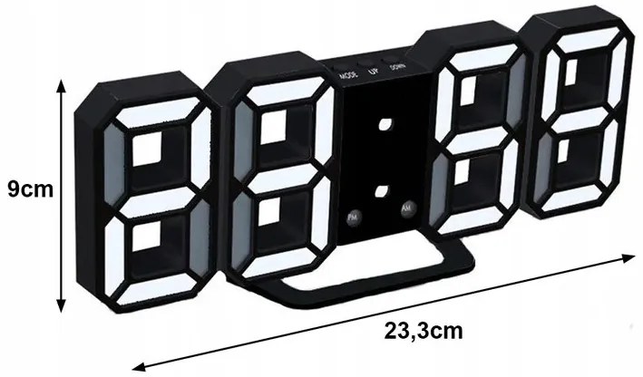 Verk 01458 Digitálne LED hodiny biele