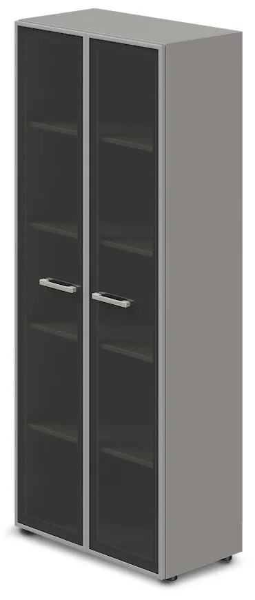 Vysoká široká skriňa TopOffice Premium 79,8 x 40,4 x 196,5 cm, sivá