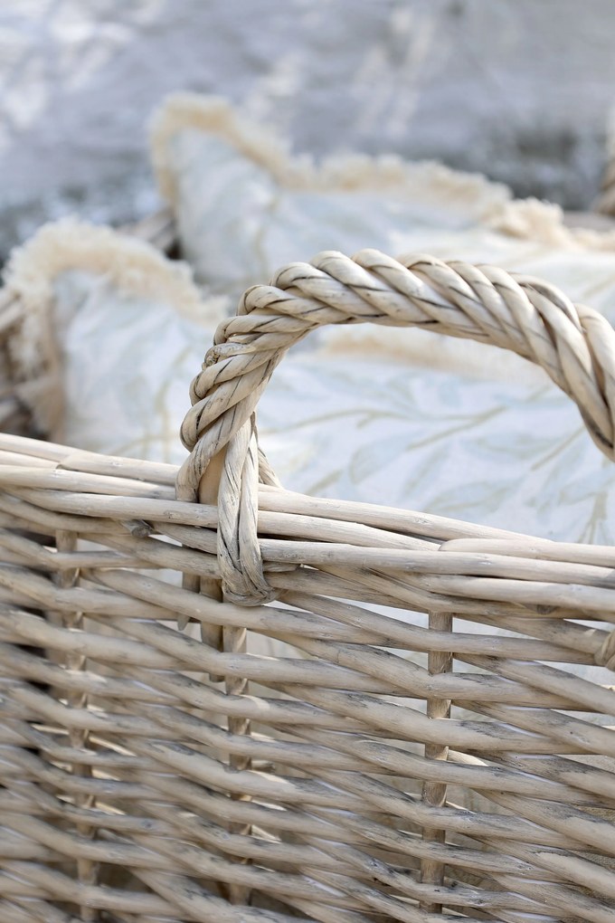 Súprava 2ks prútených košov s ušami French Basket Grey – 50*39*40/ 42*30*37 cm