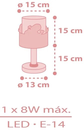 Dalber 61171S - Detská lampička WHALE DREAMS 1xE14/8W/230V ružová