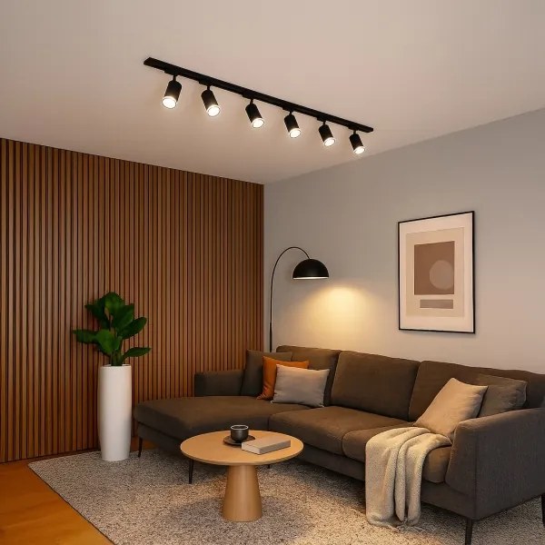 Bodové svietidlo v lištovom systéme PIPE 6xGU10/10W/230V čierne