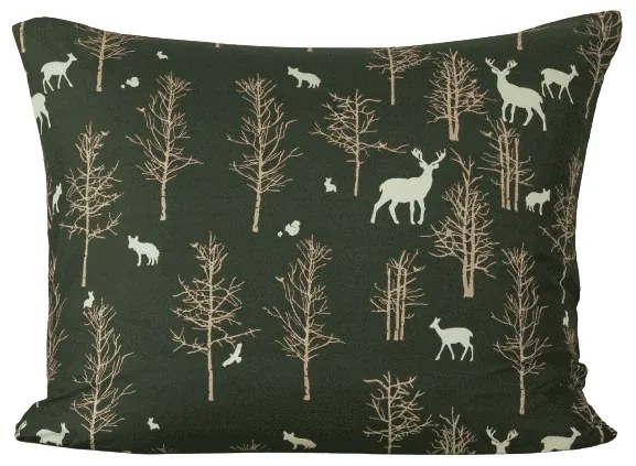 Obliečka na vankúš z mikrovlákna OAK DEER 70x90 cm, tmavo zelená