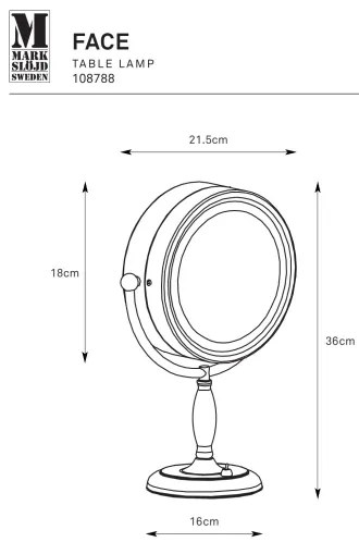 Markslöjd 108788 - Kosmetické zrkadielko FACE 1xE14/25W/230V