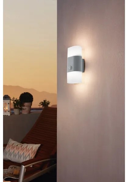 Eglo 97313 - LED Vonkajšie nástenné svietidlo so senzorom FAVRIA 1 2xLED/5,5W/230V